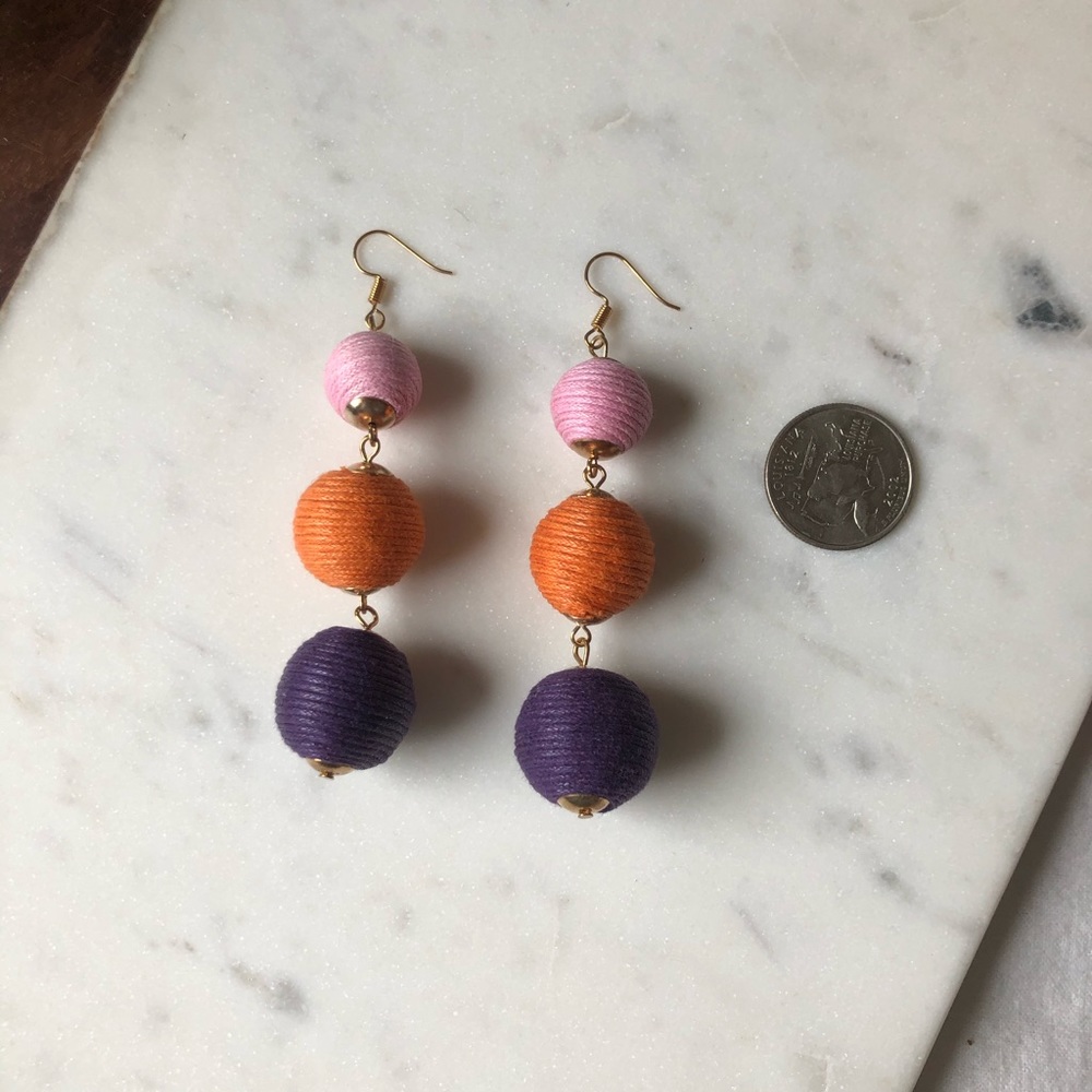 The Molly - 3 Ball Drop Statement Earrings - Picture 4 of 6